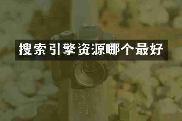 搜索引擎资源哪个最好