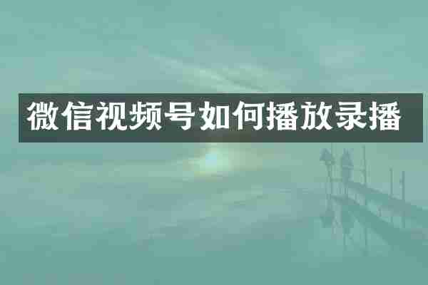 微信视频号如何播放录播