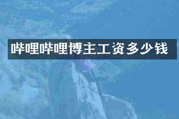 哔哩哔哩博主工资多少钱