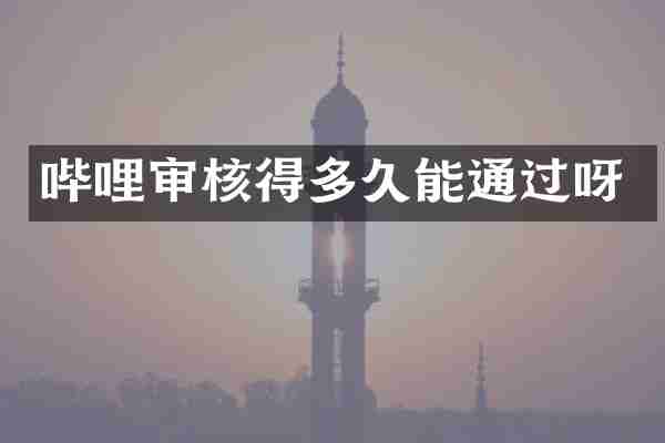 哔哩审核得多久能通过呀
