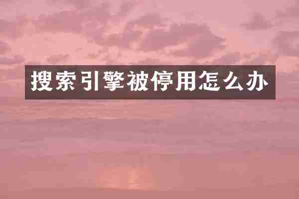搜索引擎被停用怎么办