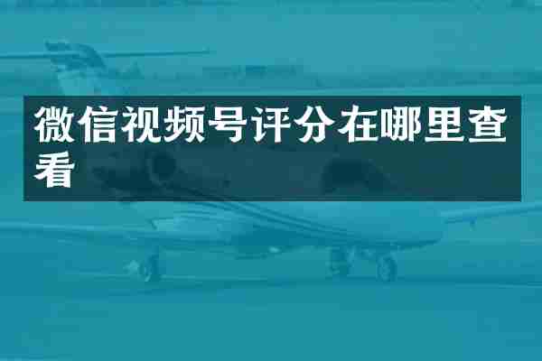 微信视频号评分在哪里查看