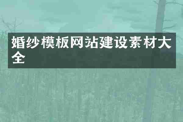 婚纱模板网站建设素材大全