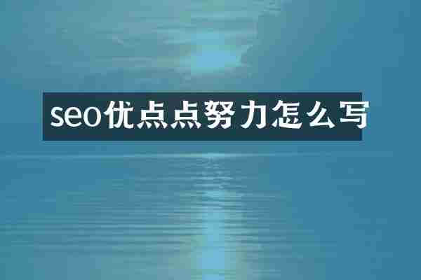 seo优点点努力怎么写