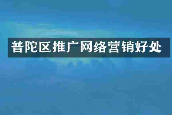 普陀区推广网络营销好处