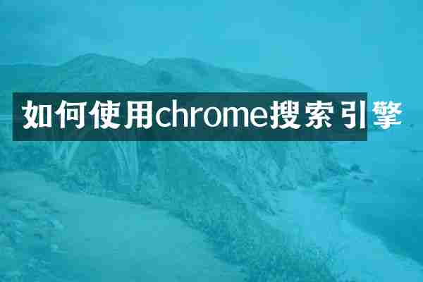 如何使用chrome搜索引擎
