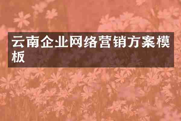 云南企业网络营销方案模板