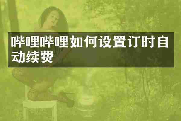 哔哩哔哩如何设置订时自动续费