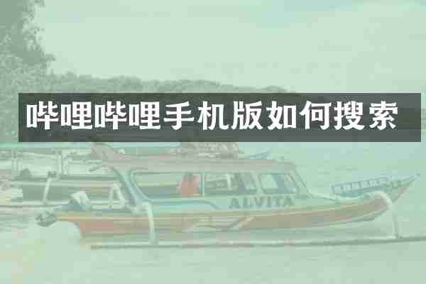 哔哩哔哩手机版如何搜索