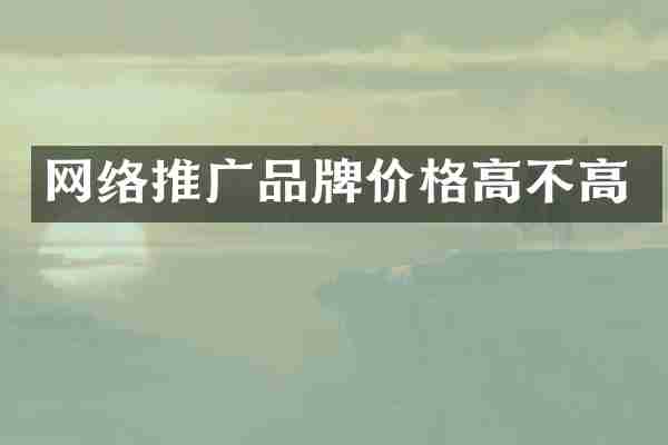 网络推广品牌价格高不高