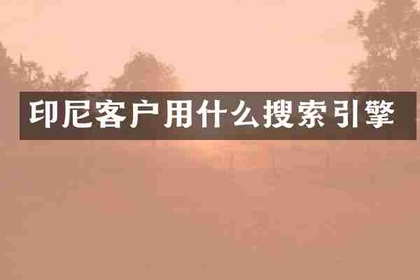 印尼客户用什么搜索引擎
