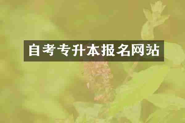 自考专升本报名网站