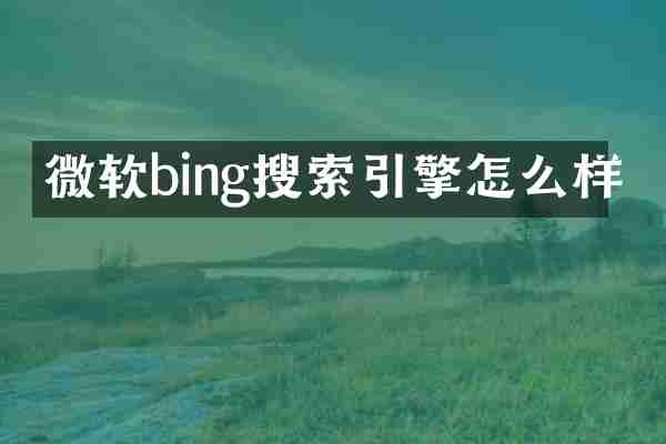微软bing搜索引擎怎么样