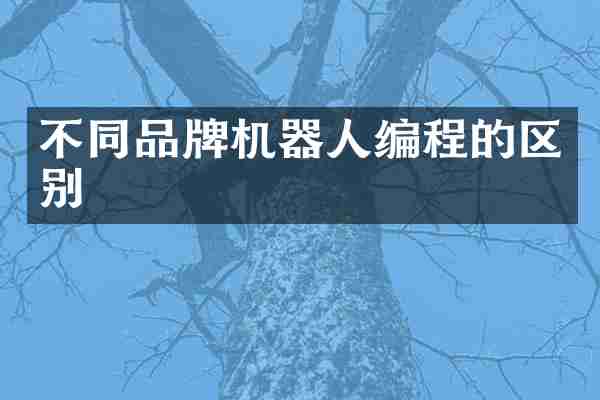 不同品牌机器人编程的区别