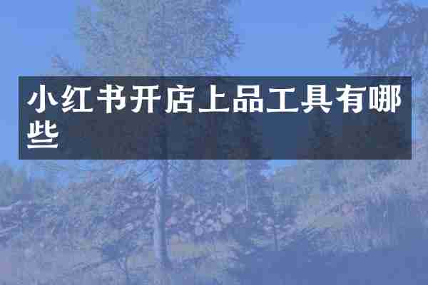 小红书开店上品工具有哪些