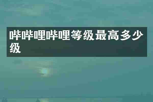 哔哔哩哔哩等级最高多少级