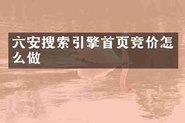 六安搜索引擎首页竞价怎么做