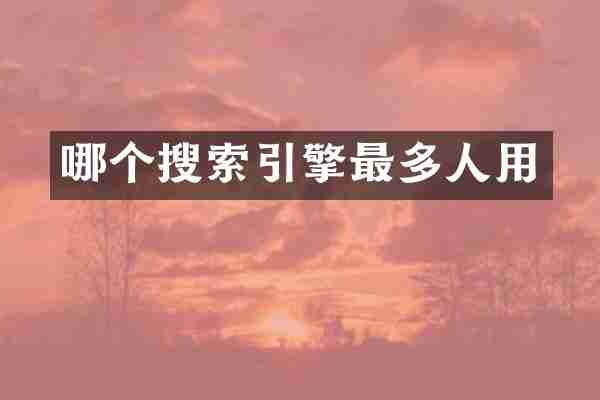 哪个搜索引擎最多人用