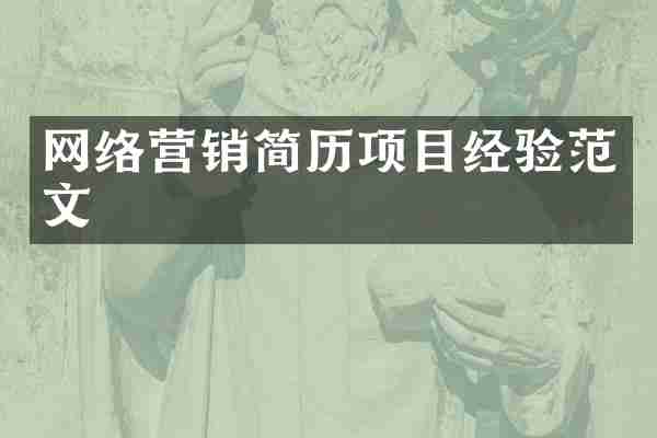 网络营销简历项目经验范文