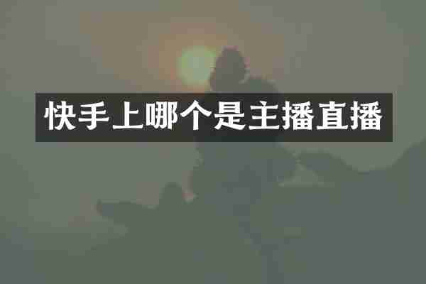 快手上哪个是主播直播
