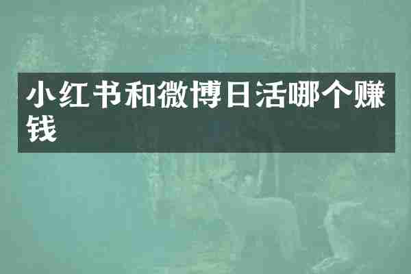小红书和微博日活哪个赚钱