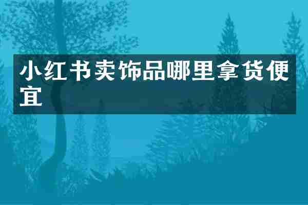 小红书卖饰品哪里拿货便宜