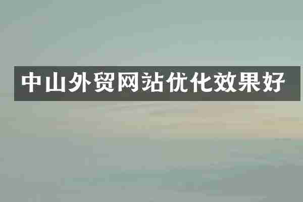 中山外贸网站优化效果好