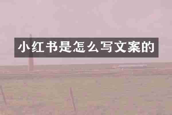小红书是怎么写文案的