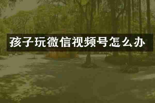 孩子玩微信视频号怎么办