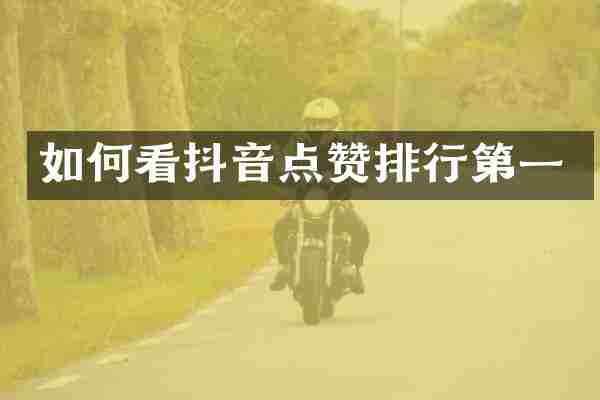 如何看抖音点赞排行第一