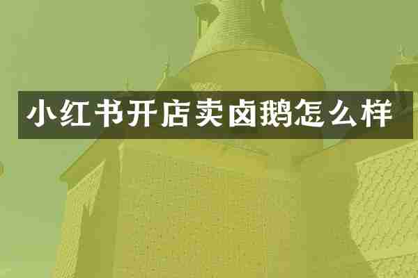 小红书开店卖卤鹅怎么样