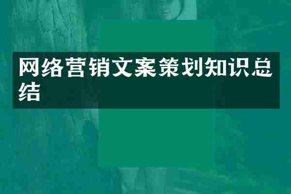 网络营销文案策划知识总结