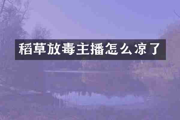 稻草放毒主播怎么凉了