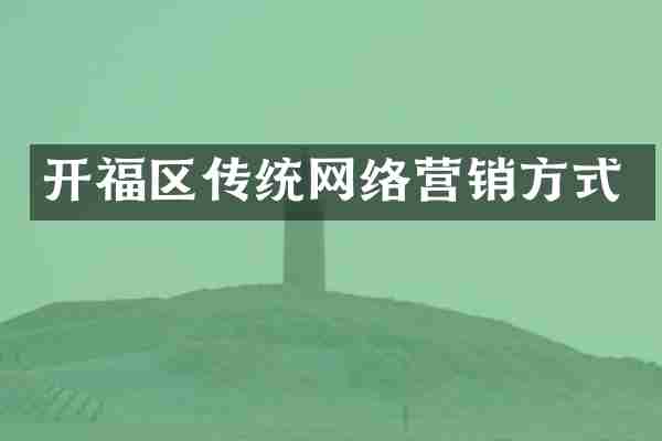 开福区传统网络营销方式