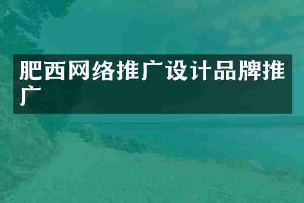 肥西网络推广设计品牌推广