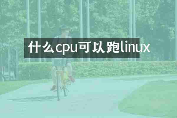 什么cpu可以跑linux