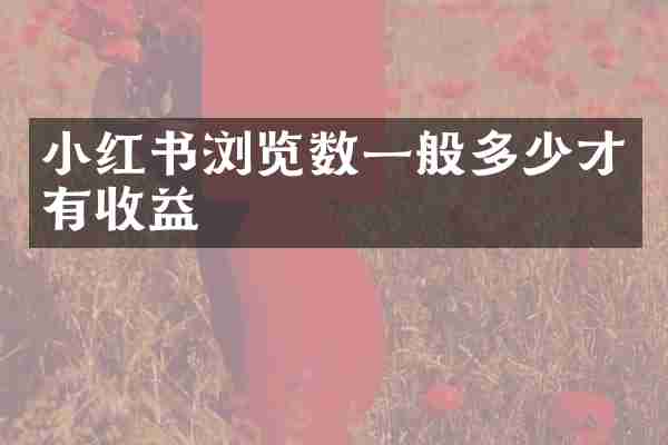 小红书浏览数一般多少才有收益