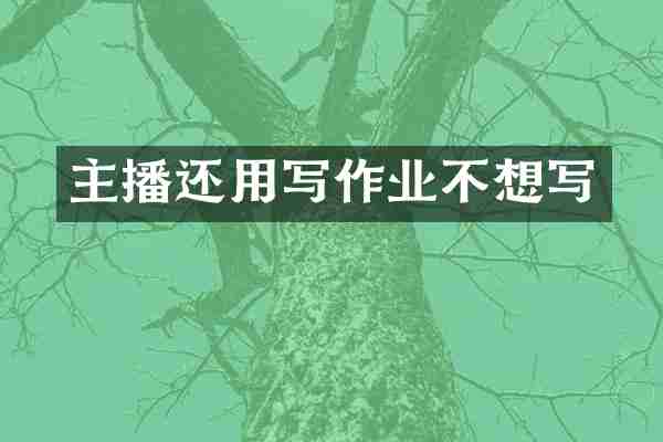 主播还用写作业不想写