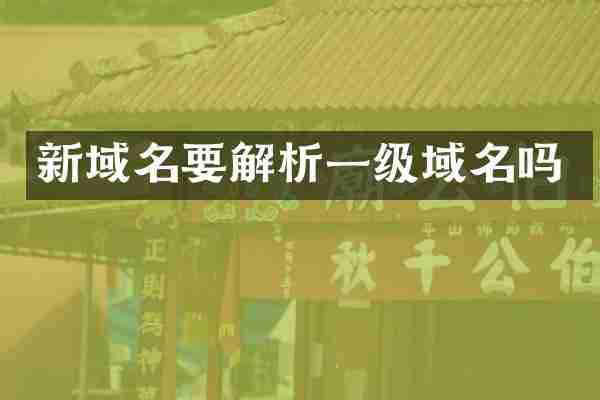 新域名要解析一级域名吗