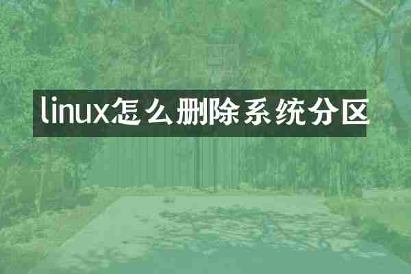 linux怎么删除系统分区
