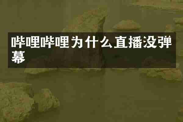 哔哩哔哩为什么直播没弹幕