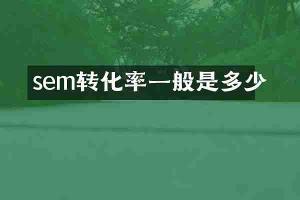 sem转化率一般是多少