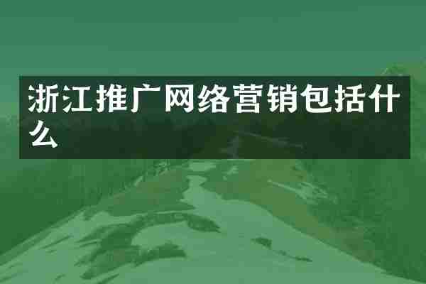 浙江推广网络营销包括什么