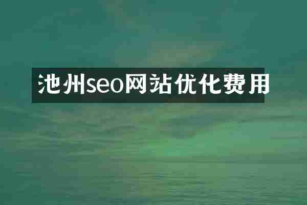 池州seo网站优化费用