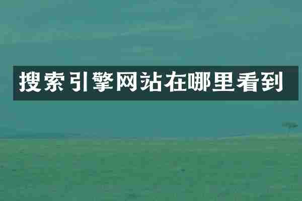 搜索引擎网站在哪里看到