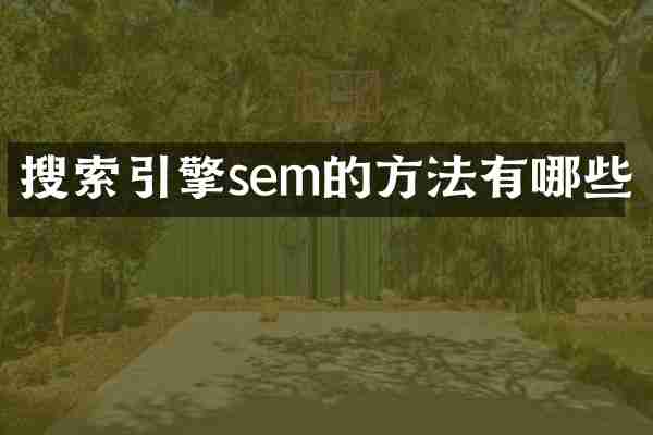 搜索引擎sem的方法有哪些