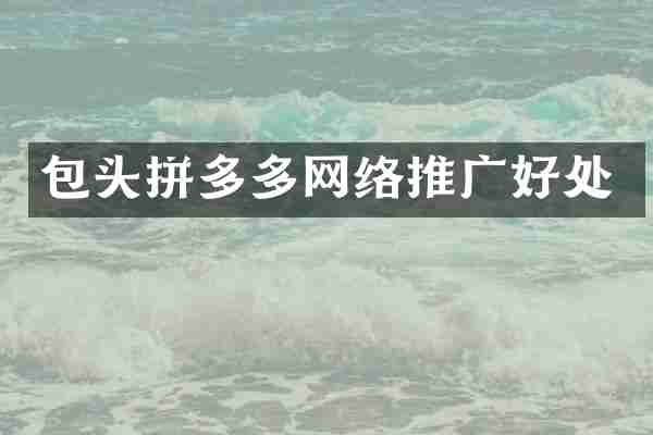 包头拼多多网络推广好处