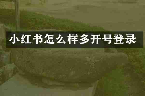 小红书怎么样多开号登录