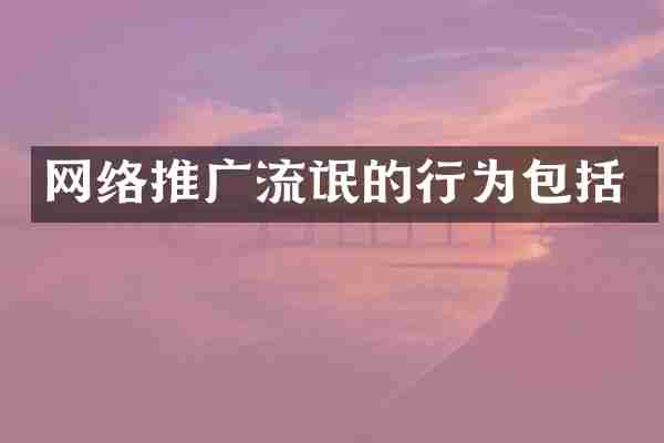 网络推广流氓的行为包括