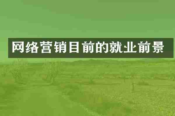 网络营销目前的就业前景